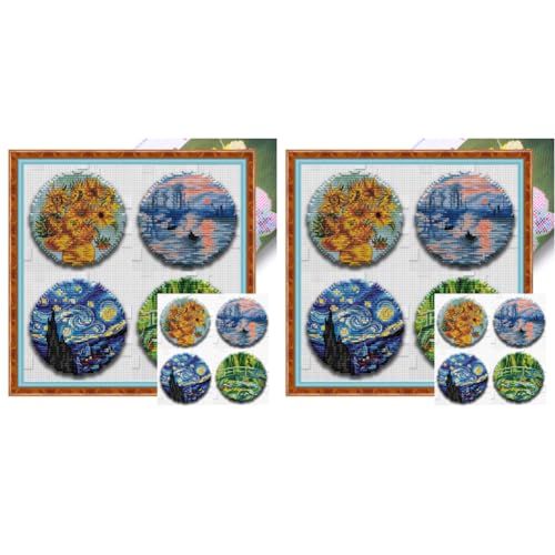 ARVALOLET Kreuzstich Baumwollgarn 14CT Druck Wasserlilie Sonnenblume 19x19cm Vollstickerei Handarbeit Geschenk ARVALOLET Kreuzstich Baumwollgarn 14CT Druck Wasserlilie Sonnenblume 19x19cm Vollstickerei Handarbeit Geschenk von ARVALOLET