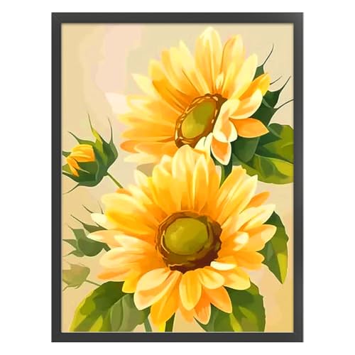 ARVALOLET Vollstickerei Kreuzstichset 60x80 cm Malerei mit Eco-Baumwollgarn Sonnenblumen Motiv handarbeit von ARVALOLET
