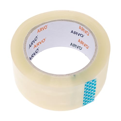 ARVO Packband, Paketband, 1 Rolle, 48 mm x 60 m, Paketband, transparentes Klebeband für Verpackungskartons, Umzüge von ARVO