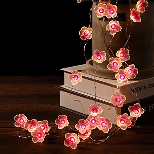 30 LEDs Kirschblüten Lichterketten Batteriebetrieben für Schlafzimmer 3m Wanddekoration Spiegel Dekorative Fee funkelnd Rosa Hängende Blume Beleuchtung für Wohnzimmer Vorhang, Terrasse 30 LEDs Kirschblüten Lichterketten Batteriebetrieben für Schlafzimmer 3m Wanddekoration Spiegel Dekorative Fee funkelnd Rosa Hängende Blume Beleuchtung für Wohnzimmer Vorhang, Terrasse von ARZER