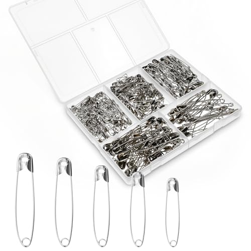 Sicherheitsnadeln Klein 300 Stück Groß Sicherheitsnadeln Sicherheitsnadel Safety Pins Set Mini Sicherheitsnadelns für Kleidung Home School Büro und DIY von ARubyForest