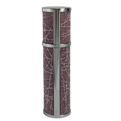 ASADAYS Parfümzerstäuber mit Magnetverschluss & Nebelfunktion 8ML Tragbarer Parfümspender aus Leder für Reise und Alltag (ST-Lightning Purple-5ML) von ASADAYS