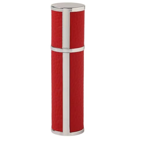 ASADAYS Parfümzerstäuber mit Magnetverschluss & Nebelfunktion 8ML Tragbarer Parfümspender aus Leder für Reise und Alltag (ST-Rot-5ML) von ASADAYS