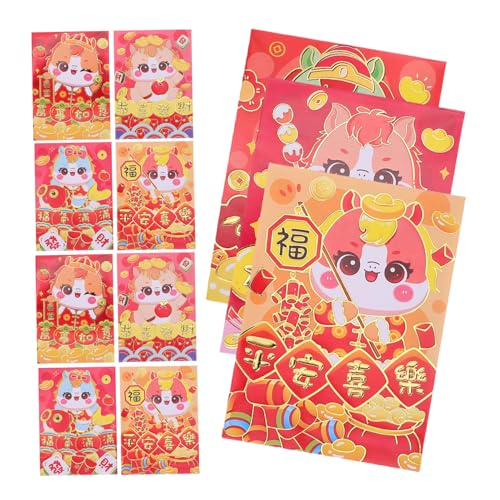 ASAKKURA 120 Stück Teiliges Rote Umschläge Pferdejahr Stabile Hongbao mit Cartoon Pferdemotiv Glücksumschläge für Chinesisches Neujahrsfest Lunar Frühling Hochzeit Geburtstag von ASAKKURA