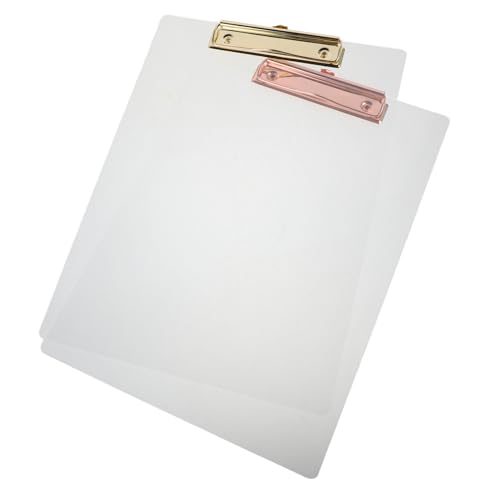 ASAKKURA 2 Stück Transparente Clipboard aus Robustem Kunststoff mit Sicherem Clip Leichte Schlanke Dokumentenhalter für Büro Schule und Workshop zur Effizienten Aktenorganisation von ASAKKURA