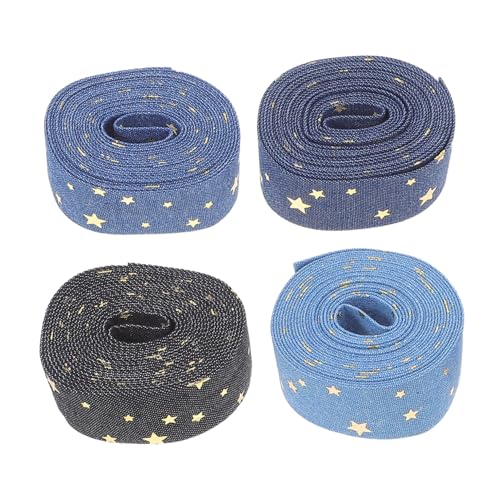 ASAKKURA 4 Rollen Denim Stoffband für Diy Handarbeiten Geschenkverpackungen und Dekorationen Vielseitig Einsetzbar für Projekte und Bekleidungsverschönerungen ASAKKURA 4 Rollen Denim Stoffband für Diy Handarbeiten Geschenkverpackungen und Dekorationen Vielseitig Einsetzbar für Projekte und Bekleidungsverschönerungen von ASAKKURA