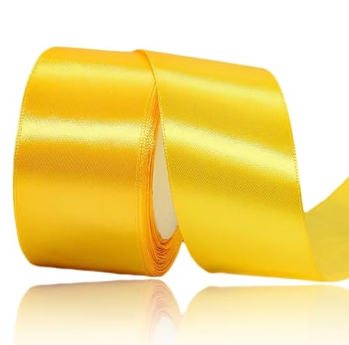 Geschenkband Gelb 50 mm Breit,23 Meter Satinbänder Gelb Stoff Schleifenband Kunsthandwerk, Kränze, Hochzeitsdekoration, Weihnachten, Haarbögen, Blumensträuße, Geburtstag und Geschenkverpackung Geschenkband Gelb 50 mm Breit,23 Meter Satinbänder Gelb Stoff Schleifenband Kunsthandwerk, Kränze, Hochzeitsdekoration, Weihnachten, Haarbögen, Blumensträuße, Geburtstag und Geschenkverpackung von ASALZBOAY