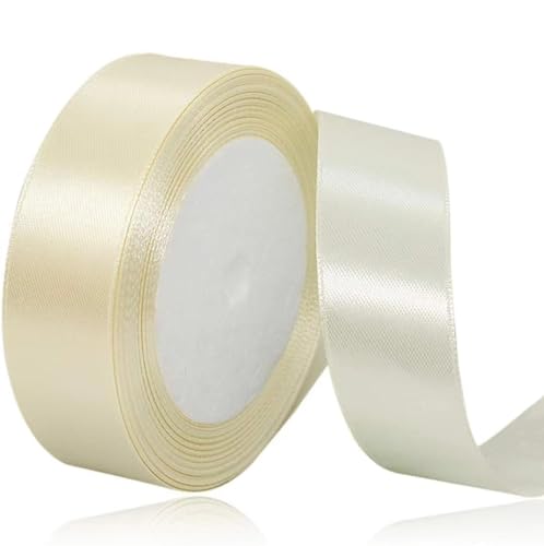 Geschenkband Beige 25 mm Breit,23 Meter Satinbänder Creme Stoff Schleifenband Kunsthandwerk, Kränze, Hochzeitsdekoration, Weihnachten, Haarbögen, Blumensträuße, Geburtstag und Geschenkverpackung Geschenkband Beige 25 mm Breit,23 Meter Satinbänder Creme Stoff Schleifenband Kunsthandwerk, Kränze, Hochzeitsdekoration, Weihnachten, Haarbögen, Blumensträuße, Geburtstag und Geschenkverpackung von ASALZBOAY