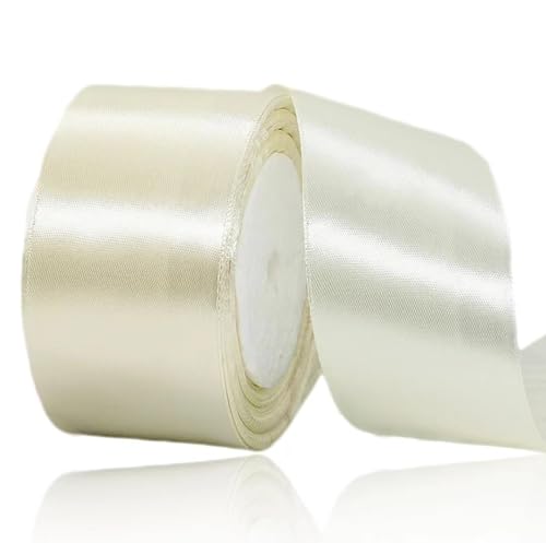 Geschenkband Beige 50 mm Breit,23 Meter Satinbänder Creme Stoff Schleifenband Kunsthandwerk, Kränze, Hochzeitsdekoration, Weihnachten, Haarbögen, Blumensträuße, Geburtstag und Geschenkverpackung Geschenkband Beige 50 mm Breit,23 Meter Satinbänder Creme Stoff Schleifenband Kunsthandwerk, Kränze, Hochzeitsdekoration, Weihnachten, Haarbögen, Blumensträuße, Geburtstag und Geschenkverpackung von ASALZBOAY