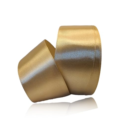 Geschenkband Champange Gold 40 mm Breit,23 Meter Satinbänder Stoff Schleifenband Kunsthandwerk,Hochzeitsdekoration, Weihnachten, Haarbögen,Babyparty, Blumensträuße, Geburtstag und Geschenkverpackung Geschenkband Champange Gold 40 mm Breit,23 Meter Satinbänder Stoff Schleifenband Kunsthandwerk,Hochzeitsdekoration, Weihnachten, Haarbögen,Babyparty, Blumensträuße, Geburtstag und Geschenkverpackung von ASALZBOAY