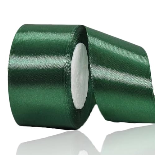 Geschenkband Dunkelgrün 50 mm Breit,23 Meter Satinbänder Weihnachtsgrün Stoff Schleifenband Kunsthandwerk,Hochzeitsdekoration, Weihnachten, Haarbögen, Blumensträuße, Geburtstag und Geschenkverpackung Geschenkband Dunkelgrün 50 mm Breit,23 Meter Satinbänder Weihnachtsgrün Stoff Schleifenband Kunsthandwerk,Hochzeitsdekoration, Weihnachten, Haarbögen, Blumensträuße, Geburtstag und Geschenkverpackung von ASALZBOAY