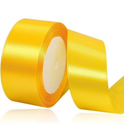 Geschenkband Gelb 40 mm Breit,23 Meter Satinbänder Gelb Stoff Schleifenband Kunsthandwerk, Kränze, Hochzeitsdekoration, Weihnachten, Haarbögen, Blumensträuße, Geburtstag und Geschenkverpackung Geschenkband Gelb 40 mm Breit,23 Meter Satinbänder Gelb Stoff Schleifenband Kunsthandwerk, Kränze, Hochzeitsdekoration, Weihnachten, Haarbögen, Blumensträuße, Geburtstag und Geschenkverpackung von ASALZBOAY