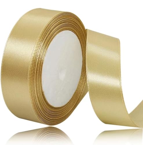 Geschenkband Gold 25 mm Breit,23 Meter Satinbänder Gold Stoff Schleifenband Kunsthandwerk, Kränze, Hochzeitsdekoration, Weihnachten, Haarbögen, Blumensträuße, Geburtstag und Geschenkverpackung Geschenkband Gold 25 mm Breit,23 Meter Satinbänder Gold Stoff Schleifenband Kunsthandwerk, Kränze, Hochzeitsdekoration, Weihnachten, Haarbögen, Blumensträuße, Geburtstag und Geschenkverpackung von ASALZBOAY
