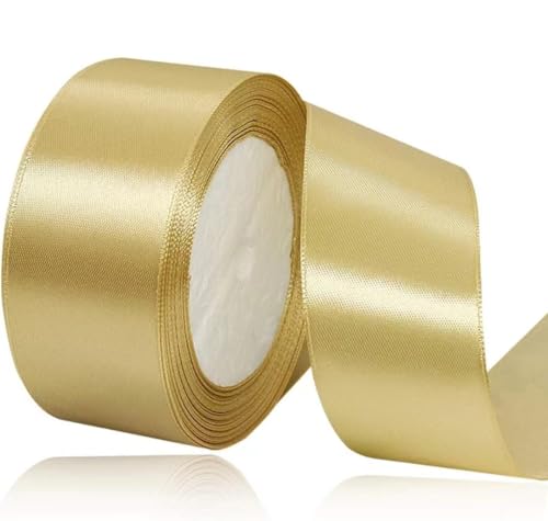 Geschenkband Gold 40 mm Breit,23 Meter Satinbänder Gold Stoff Schleifenband Kunsthandwerk, Kränze, Hochzeitsdekoration, Weihnachten, Haarbögen, Blumensträuße, Geburtstag und Geschenkverpackung Geschenkband Gold 40 mm Breit,23 Meter Satinbänder Gold Stoff Schleifenband Kunsthandwerk, Kränze, Hochzeitsdekoration, Weihnachten, Haarbögen, Blumensträuße, Geburtstag und Geschenkverpackung von ASALZBOAY