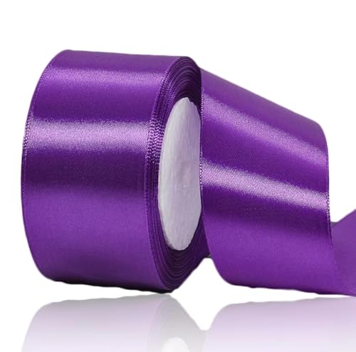 Geschenkband Lila 50 mm Breit,23 Meter Satinbänder Lila Stoff Schleifenband Kunsthandwerk, Kränze, Hochzeitsdekoration, Weihnachten, Haarbögen, Blumensträuße, Geburtstag und Geschenkverpackung Geschenkband Lila 50 mm Breit,23 Meter Satinbänder Lila Stoff Schleifenband Kunsthandwerk, Kränze, Hochzeitsdekoration, Weihnachten, Haarbögen, Blumensträuße, Geburtstag und Geschenkverpackung von ASALZBOAY