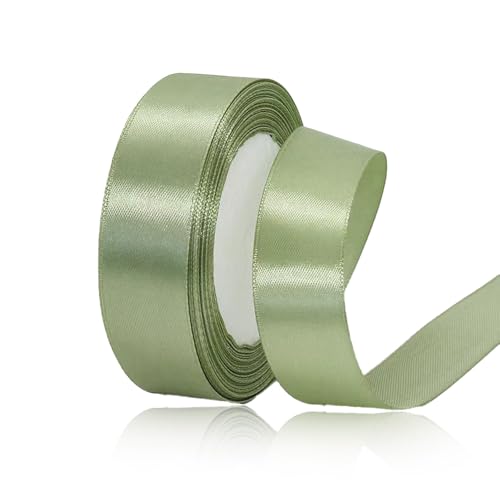 Geschenkband Salbei Grün 25 mm Breit,23 Meter Satinbänder Creme Stoff Schleifenband Kunsthandwerk, Kränze, Hochzeitsdekoration, Weihnachten, Haarbögen, Blumensträuße, Geburtstag und Geschenkband Salbei Grün 25 mm Breit,23 Meter Satinbänder Creme Stoff Schleifenband Kunsthandwerk, Kränze, Hochzeitsdekoration, Weihnachten, Haarbögen, Blumensträuße, Geburtstag und von ASALZBOAY