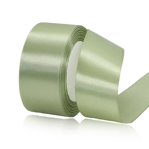 Geschenkband Salbei Grün 40 mm Breit,23 Meter Satinbänder Weiss Stoff Schleifenband Kunsthandwerk, Kränze, Hochzeitsdekoration, Weihnachten, Haarbögen, Blumensträuße, Geburtstag Geschenkverpackung Geschenkband Salbei Grün 40 mm Breit,23 Meter Satinbänder Weiss Stoff Schleifenband Kunsthandwerk, Kränze, Hochzeitsdekoration, Weihnachten, Haarbögen, Blumensträuße, Geburtstag Geschenkverpackung von ASALZBOAY