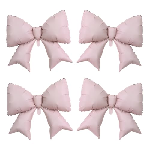 ASDIIT Rosa Schleife Luftballons, Schleife Luftballons Verlobung Party Geburtstag Dekorationen für Frauen, Rosa Schleife Geburtstag Dekorationen Mädchen Baby Shower von ASDIIT