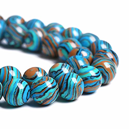 10 mm 36 blaue Malachit-Abstandshalter für Schmuckherstellung, DIY, Armband, Halskette, 1 Strang, 38,1 cm 10 mm 36 blaue Malachit-Abstandshalter für Schmuckherstellung, DIY, Armband, Halskette, 1 Strang, 38,1 cm von ASDJHFABKY