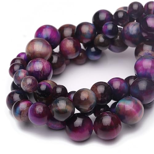 10 mm Natursteinperlen zur Schmuckherstellung, Galaxie-Tigerauge, poliert, glatt, rund, Edelsteinperlen für Armband, Halskette, 38,1 cm 10 mm Natursteinperlen zur Schmuckherstellung, Galaxie-Tigerauge, poliert, glatt, rund, Edelsteinperlen für Armband, Halskette, 38,1 cm von ASDJHFABKY