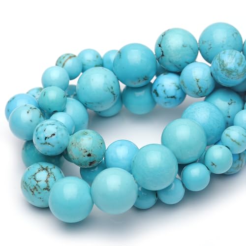 10 mm große Natursteinperlen zur Schmuckherstellung, blau-türkis, poliert, glatt, runde Edelsteinperlen für Armband, Halskette, 43,2 cm 10 mm große Natursteinperlen zur Schmuckherstellung, blau-türkis, poliert, glatt, runde Edelsteinperlen für Armband, Halskette, 43,2 cm von ASDJHFABKY