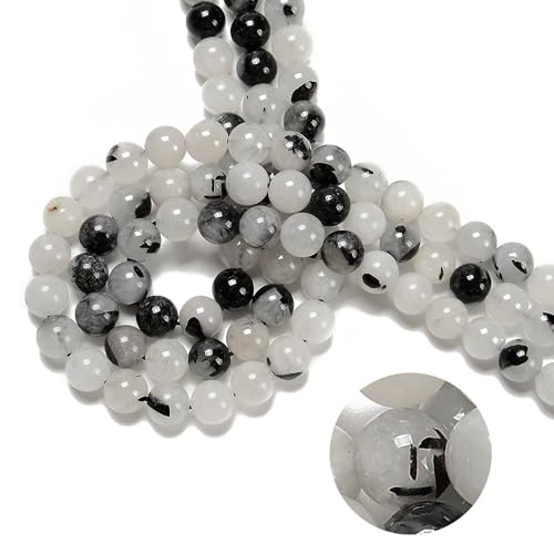 130 Stück 6 mm schwarze turmalinierte Quarzperlen, glatt, rund, Natursteinperlen, AAA-Qualität, Premium-Edelstein, echter Stein, lose für DIY-Armbänder, Schmuckschnüre 130 Stück 6 mm schwarze turmalinierte Quarzperlen, glatt, rund, Natursteinperlen, AAA-Qualität, Premium-Edelstein, echter Stein, lose für DIY-Armbänder, Schmuckschnüre von ASDJHFABKY