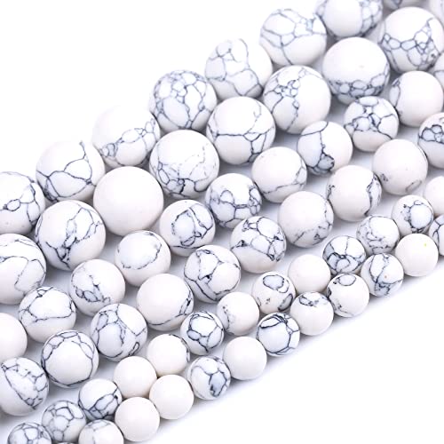32 Stück 12 mm weiße Howlith Türkis, runde lose Perlen, natürliche Edelsteinperlen für Schmuckherstellung, DIY, Armband, Halskette, 38,1 cm 32 Stück 12 mm weiße Howlith Türkis, runde lose Perlen, natürliche Edelsteinperlen für Schmuckherstellung, DIY, Armband, Halskette, 38,1 cm von ASDJHFABKY