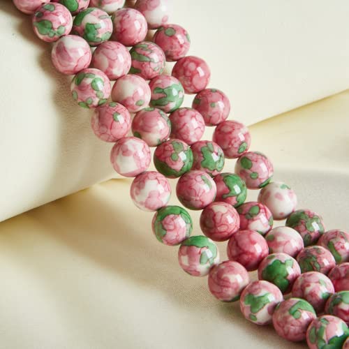 35 Stück 10 mm natürliche grün-rote Regenblumen-Perlen, rund, lose Perlen für Schmuckherstellung 35 Stück 10 mm natürliche grün-rote Regenblumen-Perlen, rund, lose Perlen für Schmuckherstellung von ASDJHFABKY