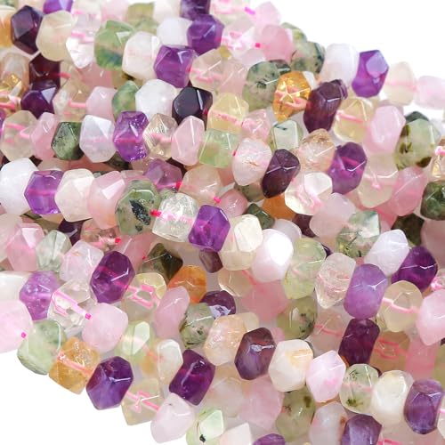 38,1 cm, 6 x 11 mm, 50 Stück, natürliche, bunte Kristall-Quarz-Perlen, unregelmäßig, speziell geschliffen, lose Perlen für Schmuck, DIY, Armband, 38,1 cm 38,1 cm, 6 x 11 mm, 50 Stück, natürliche, bunte Kristall-Quarz-Perlen, unregelmäßig, speziell geschliffen, lose Perlen für Schmuck, DIY, Armband, 38,1 cm von ASDJHFABKY