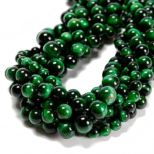 38 Stück grüne Tigerauge, 10 mm Perlen, Naturstein, rund, echter Edelstein, für DIY-Armbänder, Schmuckschnüre 38 Stück grüne Tigerauge, 10 mm Perlen, Naturstein, rund, echter Edelstein, für DIY-Armbänder, Schmuckschnüre von ASDJHFABKY