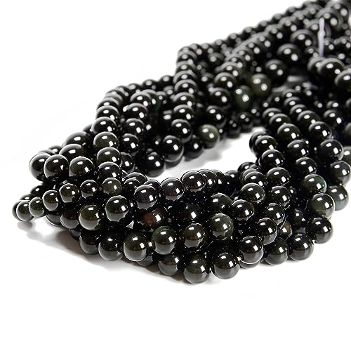 38 schwarze Obsidian-Perlen, 10 mm, Naturstein, rund, echter Edelstein, für DIY-Armbänder, Schmuckschnüre 38 schwarze Obsidian-Perlen, 10 mm, Naturstein, rund, echter Edelstein, für DIY-Armbänder, Schmuckschnüre von ASDJHFABKY