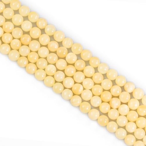 45 Stück gelbe Jade-Kristallperlen für Schmuckherstellung, 8 mm 45 Stück gelbe Jade-Kristallperlen für Schmuckherstellung, 8 mm von ASDJHFABKY