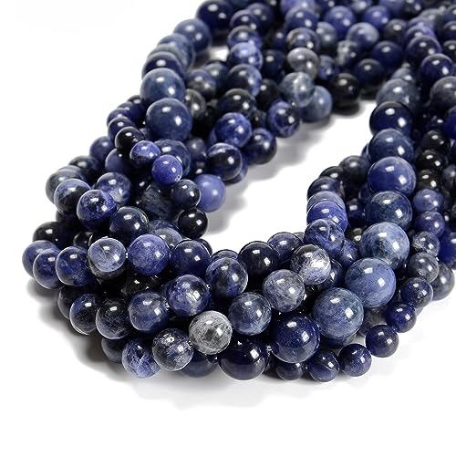 48 Stück blaue Sodalith-Perlen, 8 mm, Naturstein, echter Edelstein, für DIY-Armbänder, Schmuckschnüre 48 Stück blaue Sodalith-Perlen, 8 mm, Naturstein, echter Edelstein, für DIY-Armbänder, Schmuckschnüre von ASDJHFABKY