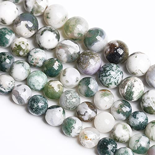 6 mm 60 Stück Naturstein-Baumblatt-Achat-Perlen für Schmuckherstellung, DIY, Armband, Halskette von ASDJHFABKY