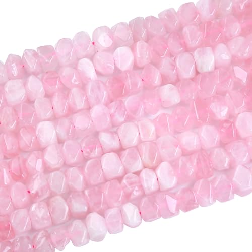 6 x 11 mm, 25 Stück natürlicher Rosenquarz, unregelmäßig, speziell geschliffene Steinperlen, lose Perlen für Schmuck, DIY, Armband, 19,1 cm 6 x 11 mm, 25 Stück natürlicher Rosenquarz, unregelmäßig, speziell geschliffene Steinperlen, lose Perlen für Schmuck, DIY, Armband, 19,1 cm von ASDJHFABKY