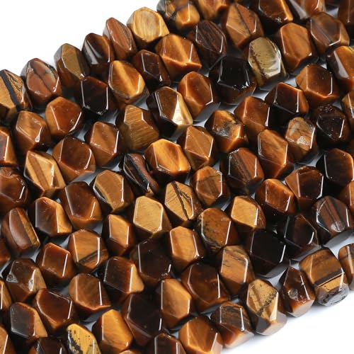 6 x 11 mm, 50 Stück natürliche gelbe Tigeraugen-Steine, unregelmäßig, speziell geschliffene Steinperlen, lose Perlen für Schmuckherstellung, Armband, 38,1 cm 6 x 11 mm, 50 Stück natürliche gelbe Tigeraugen-Steine, unregelmäßig, speziell geschliffene Steinperlen, lose Perlen für Schmuckherstellung, Armband, 38,1 cm von ASDJHFABKY
