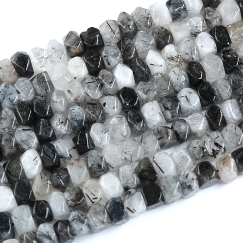 6 x 11 mm, 50 Stück natürliche schwarze Rutilsteinperlen, unregelmäßig, Spezialschliff, lose Perlen für Schmuckherstellung, Armband, 38,1 cm 6 x 11 mm, 50 Stück natürliche schwarze Rutilsteinperlen, unregelmäßig, Spezialschliff, lose Perlen für Schmuckherstellung, Armband, 38,1 cm von ASDJHFABKY