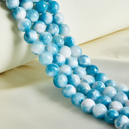 60 Stück 6 mm natürliche blau-weiße Jadeperlen rund lose Perlen für Schmuckherstellung 60 Stück 6 mm natürliche blau-weiße Jadeperlen rund lose Perlen für Schmuckherstellung von ASDJHFABKY