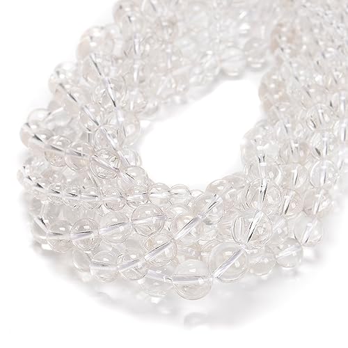 65 Stück klare Quarzkristalle, weiße 6 mm Perlen, Naturstein, runder Edelstein, echter Stein für DIY-Armbänder, Schmuckschnüre 65 Stück klare Quarzkristalle, weiße 6 mm Perlen, Naturstein, runder Edelstein, echter Stein für DIY-Armbänder, Schmuckschnüre von ASDJHFABKY