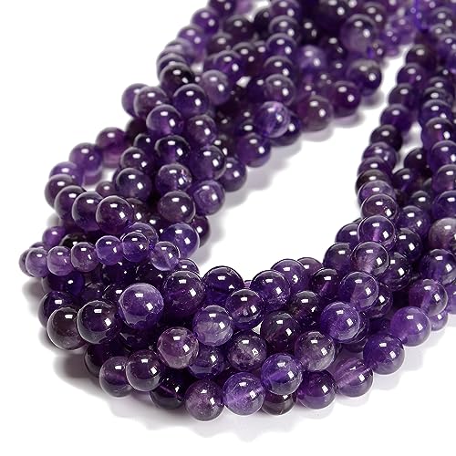 65 x Amethyst-Perlen, 6 mm, Naturstein, rund, echter Edelstein, für DIY-Armbänder, Schmuckschnüre 65 x Amethyst-Perlen, 6 mm, Naturstein, rund, echter Edelstein, für DIY-Armbänder, Schmuckschnüre von ASDJHFABKY