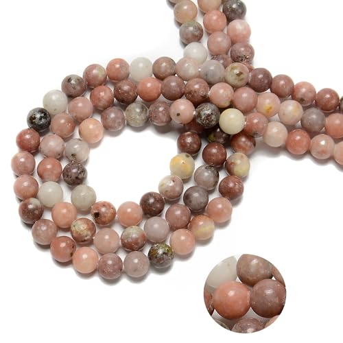 74 Stück (2 Stränge/Set), 10 mm, Kirschblüten-Achat, glatte runde Perlen, Natursteinperlen, AAA-Qualität, rund, echter Stein, lose für DIY-Armbänder, Schmuckschnüre von ASDJHFABKY