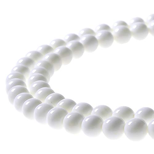 7A Natürliche Tiefsee-weiße Muscheln, runde Steinperlen für Schmuckherstellung, DIY, Armband, Halskette (10 mm) von ASDJHFABKY