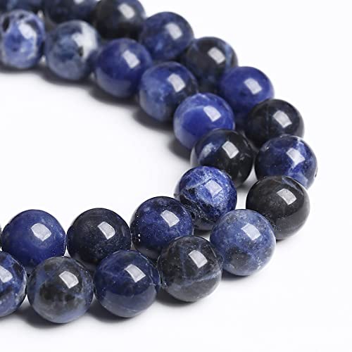 8 mm, 45 Stück Natursteine, tiefblaue Sodalith-Perlen für Schmuckherstellung, DIY, Armband, Halskette 8 mm, 45 Stück Natursteine, tiefblaue Sodalith-Perlen für Schmuckherstellung, DIY, Armband, Halskette von ASDJHFABKY