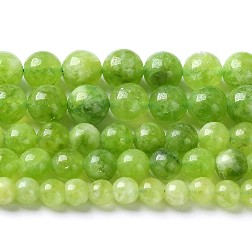8 mm, 45 Stück natürliche grüne Peridot-Jadequarz-Perlen für Schmuckherstellung, DIY-Armband, Kristall, 1 Strang 8 mm, 45 Stück natürliche grüne Peridot-Jadequarz-Perlen für Schmuckherstellung, DIY-Armband, Kristall, 1 Strang von ASDJHFABKY