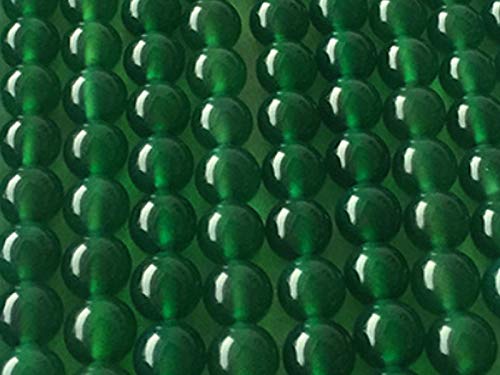 810014 grüne Achat-Perlen, rund, lose, glatte Perlen, für Schmuckherstellung, Basteln, 1 Strang (grüne Achat-Perlen, 10 mm, 10 mm) von ASDJHFABKY