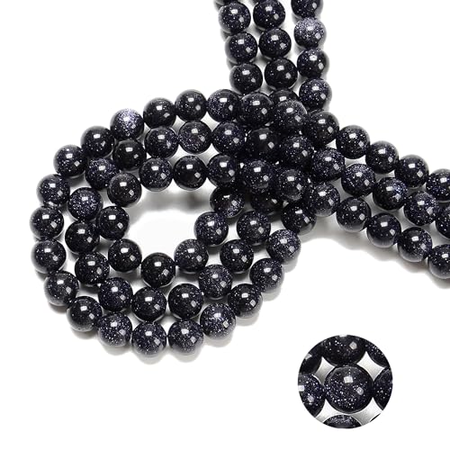 96 Stück (2 Stränge/Set), 8 mm große, glatte runde Perlen, Natursteinperlen, AAA-Qualität, hochwertiger runder Edelstein, echter Stein, lose für DIY-Armbänder, Schmuckschnüre von ASDJHFABKY
