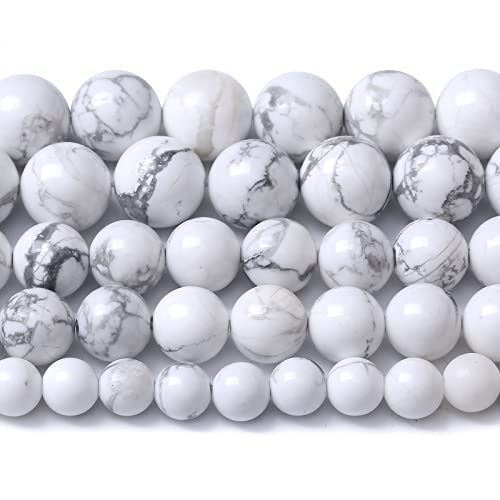 AAA Natursteinperlen, Howlith, Türkis, rund, lose Perlen für Schmuckherstellung, DIY-Armband, 8 mm, Weiß, Howlith, Türkis, 8 mm, 45 Stück AAA Natursteinperlen, Howlith, Türkis, rund, lose Perlen für Schmuckherstellung, DIY-Armband, 8 mm, Weiß, Howlith, Türkis, 8 mm, 45 Stück von ASDJHFABKY
