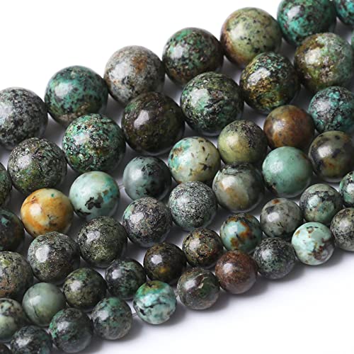 Afrikanische Türkisstein-Natursteinperlen, Edelsteine, rund, lose Perlen, Schmuckherstellung, DIY-Armband, Halskette, Zubehör, 1 Strang, 32 Stück, 12 mm, 38,1 cm Afrikanische Türkisstein-Natursteinperlen, Edelsteine, rund, lose Perlen, Schmuckherstellung, DIY-Armband, Halskette, Zubehör, 1 Strang, 32 Stück, 12 mm, 38,1 cm von ASDJHFABKY