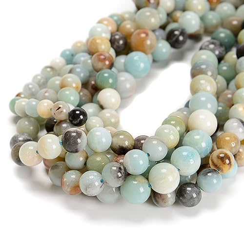 Amazonit-Perlen in verschiedenen Farben, 8 mm, rund, echter Edelstein, für selbstgemachte Armbänder, Schmuckschnüre, 48 Stück Amazonit-Perlen in verschiedenen Farben, 8 mm, rund, echter Edelstein, für selbstgemachte Armbänder, Schmuckschnüre, 48 Stück von ASDJHFABKY