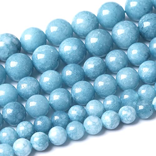 Blaue Chalcedon-Natursteinperlen, Edelsteine, rund, lose Perlen, Schmuckherstellung, DIY, Armband, Halskette, Zubehör, 1 Strang, 45 Stück, 8 mm, 38,1 cm Blaue Chalcedon-Natursteinperlen, Edelsteine, rund, lose Perlen, Schmuckherstellung, DIY, Armband, Halskette, Zubehör, 1 Strang, 45 Stück, 8 mm, 38,1 cm von ASDJHFABKY